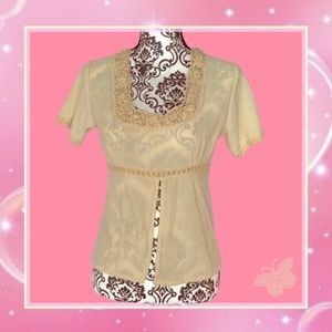 Vintage Victorian Embroidered Slit Top